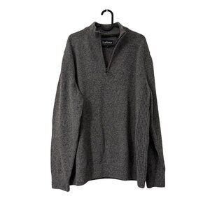 Barbour Heather Gray Mock Neck 1/4 Zip Wool Blend Sweater Mens Size XLarge
